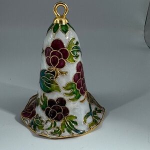 Elegant Floral Holiday Bell Christmas Ornament